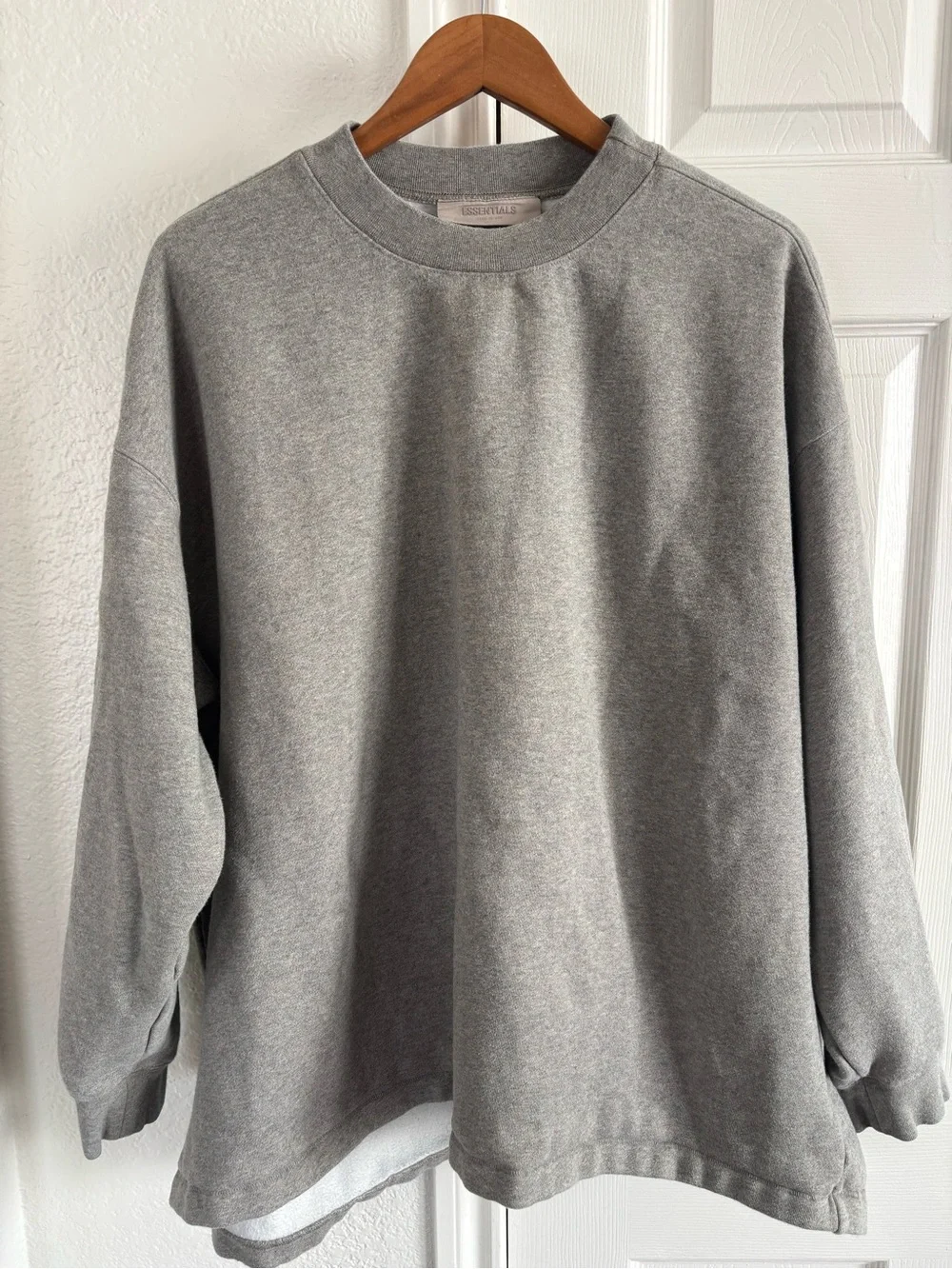 Fear Of God Essentials Fleece Gray Pullover Crewneck Sweatshirt‎ Size XL